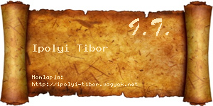 Ipolyi Tibor névjegykártya